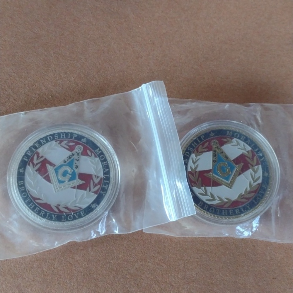 2 Masonic Commemorative Coins